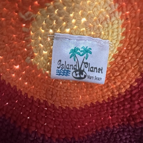Crocheted Rainbow Sun Hat Island Planet Miami Eclectic Grandpa Wire Brim‎ - Picture 7 of 7